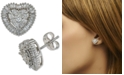 Macy's Diamond Halo Heart Stud Earrings (1/2 ct. t.w.) in 14k White Gold